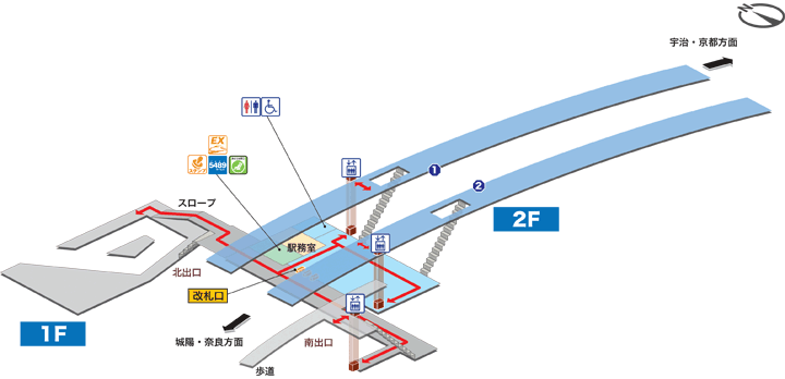 ＪＲ奈良線ＪＲ小倉駅構内案内図