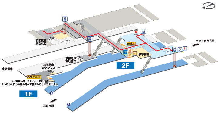 ＪＲ奈良線ＪＲ東福寺駅構内図