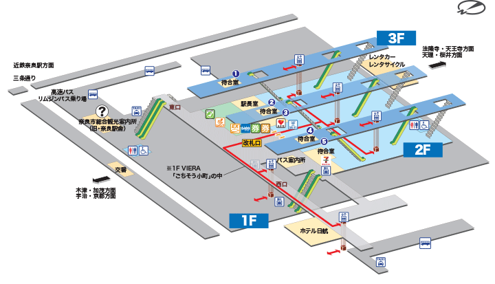 ＪＲ奈良線ＪＲ奈良駅構内案内図