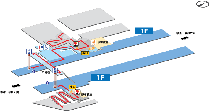ＪＲ奈良線ＪＲ新田駅構内案内図